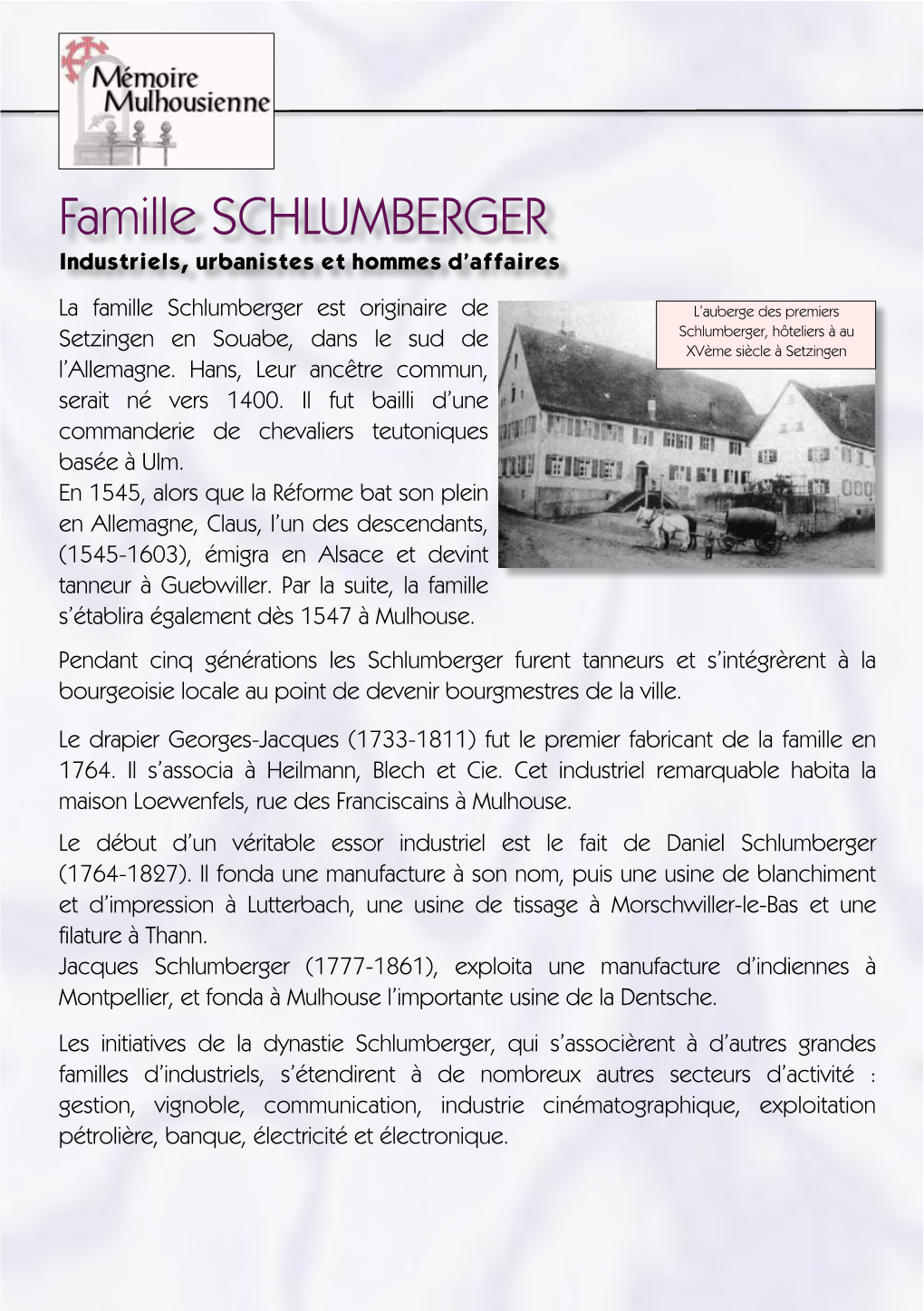 00 BIOGRAPHIE SCHLUMBERGER Famille.Spub