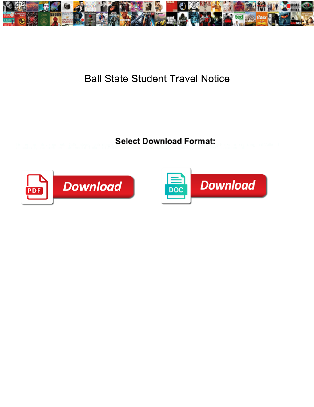 Ball State Student Travel Notice