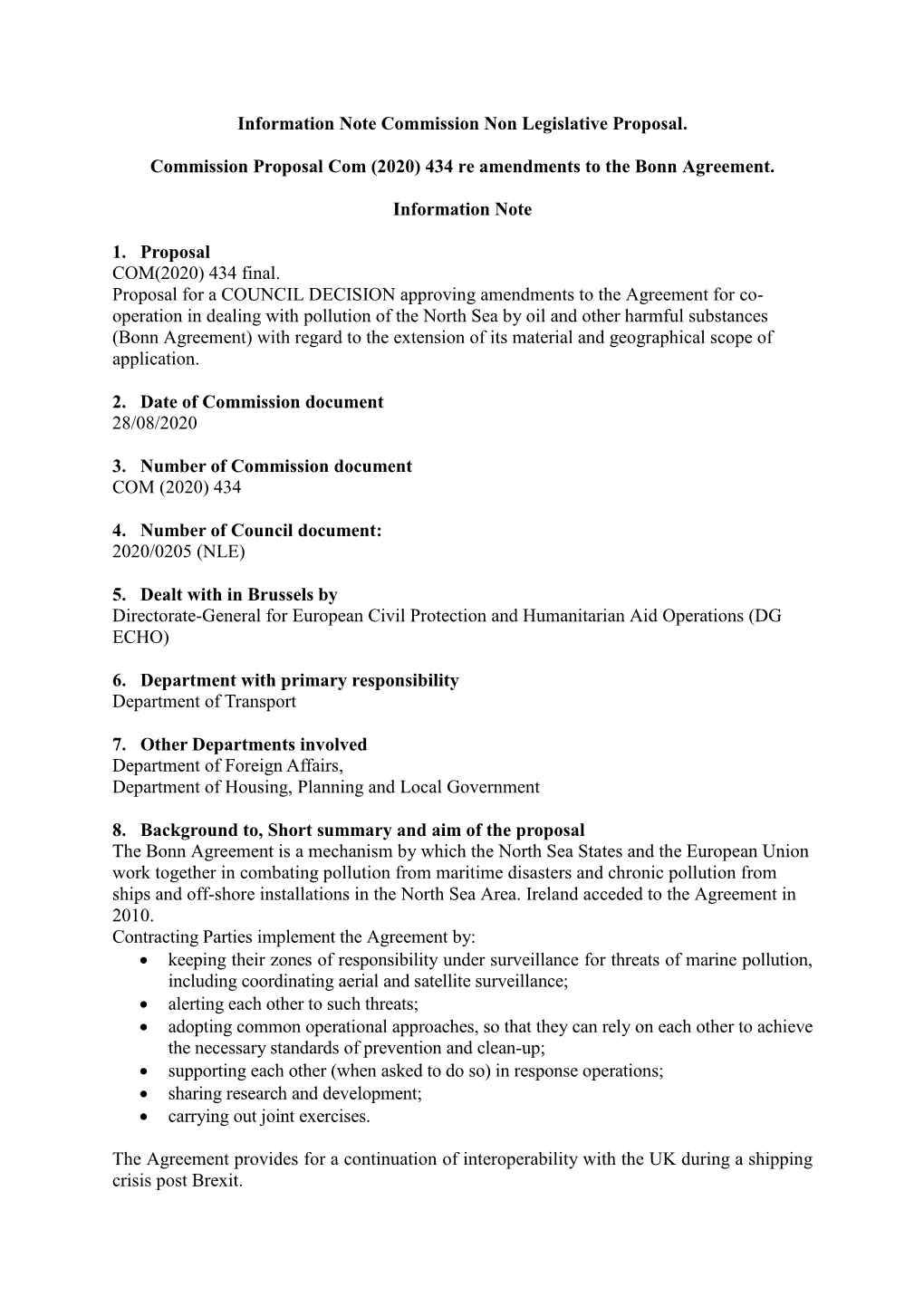 (2020) 434 Re Amendments to the Bonn Agreement. In