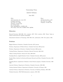 Curriculum Vitae Andrew Gelman