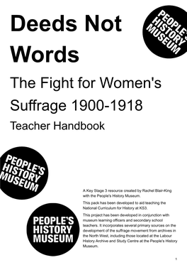 The Fight for Women's Suffrage 1900-1918 Teacher Handbook