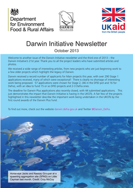 Darwin Initiative Newsletter October 2013