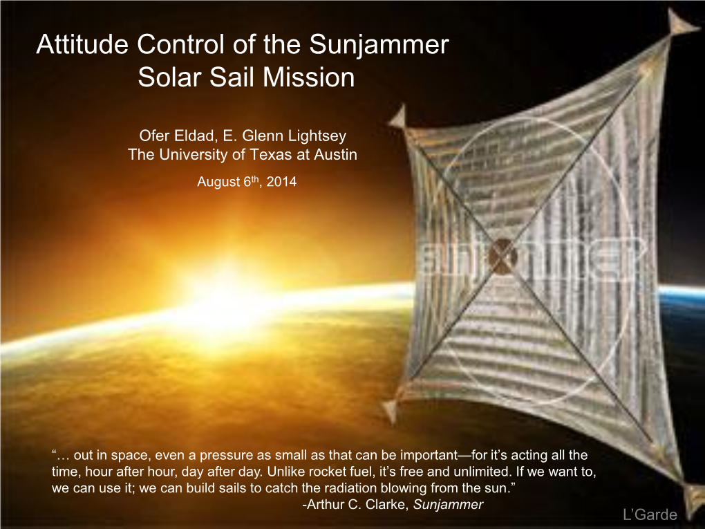 Attitude Control of the Sunjammer Solar Sail Mission