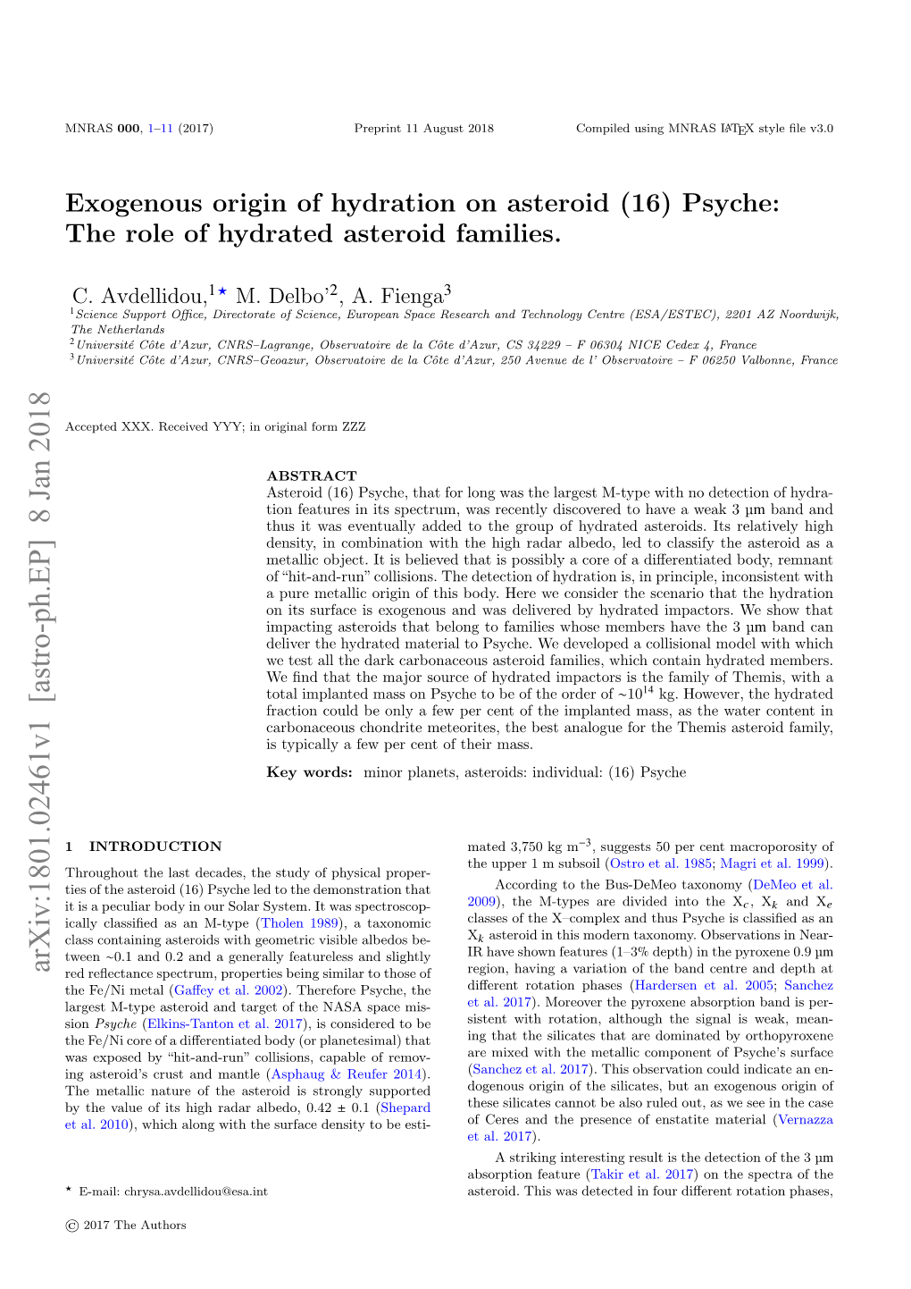 Exogenous Origin of Hydration on Asteroid (16) Psyche: the Role of Hydrated Asteroid Families