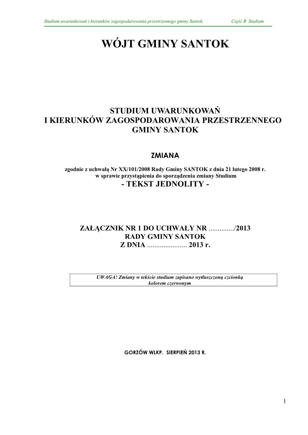 Ustalenia Dotyczące Kierunków Zmian W Strukturze Przestrzennej Gminy 5 Iii.1