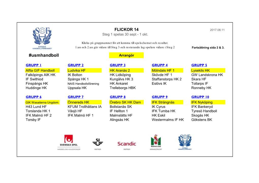 Usmhandboll Arrangör