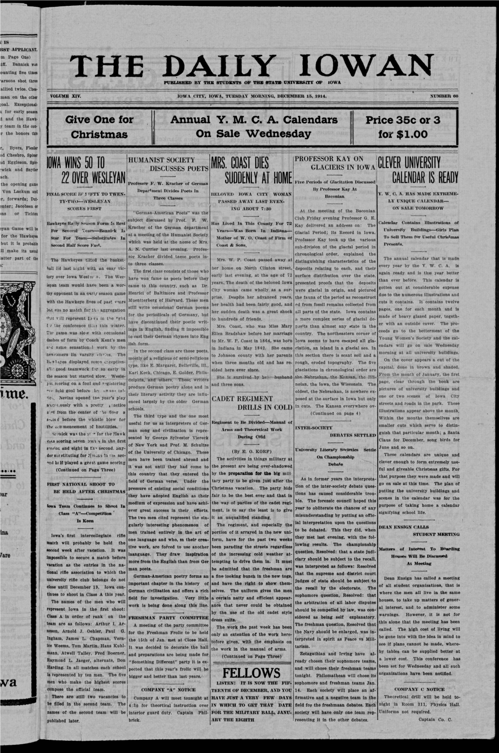 Daily Iowan (Iowa City, Iowa), 1914-12-15