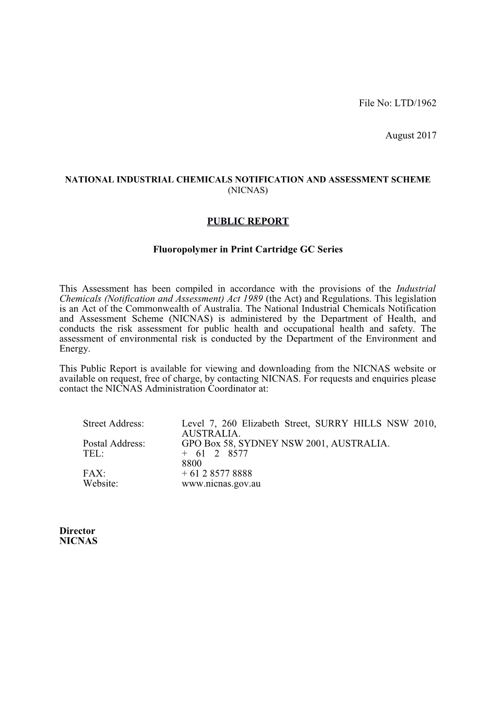 National Industrial Chemicals Notification and Assessment Scheme s53