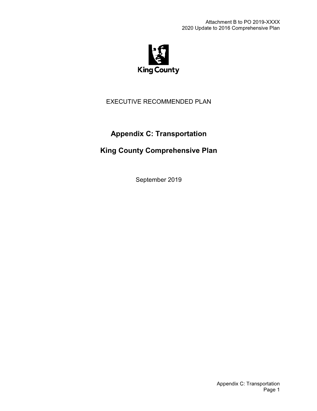 Appendix C: Transportation King County Comprehensive Plan