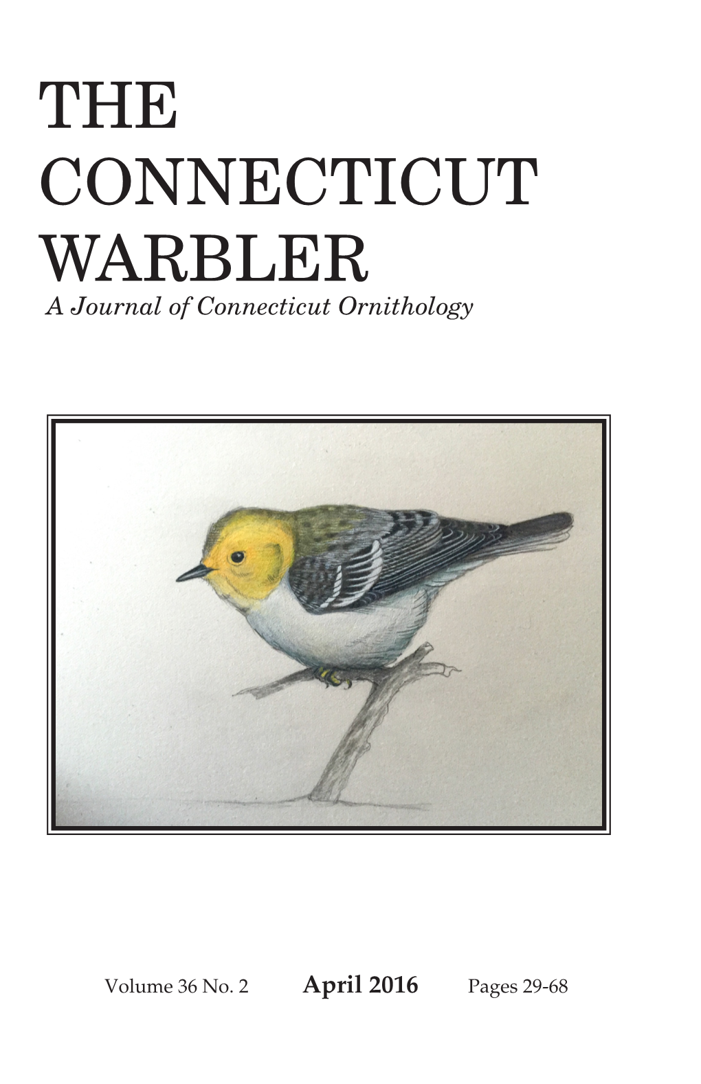 THE CONNECTICUT WARBLER a Journal of Connecticut Ornithology