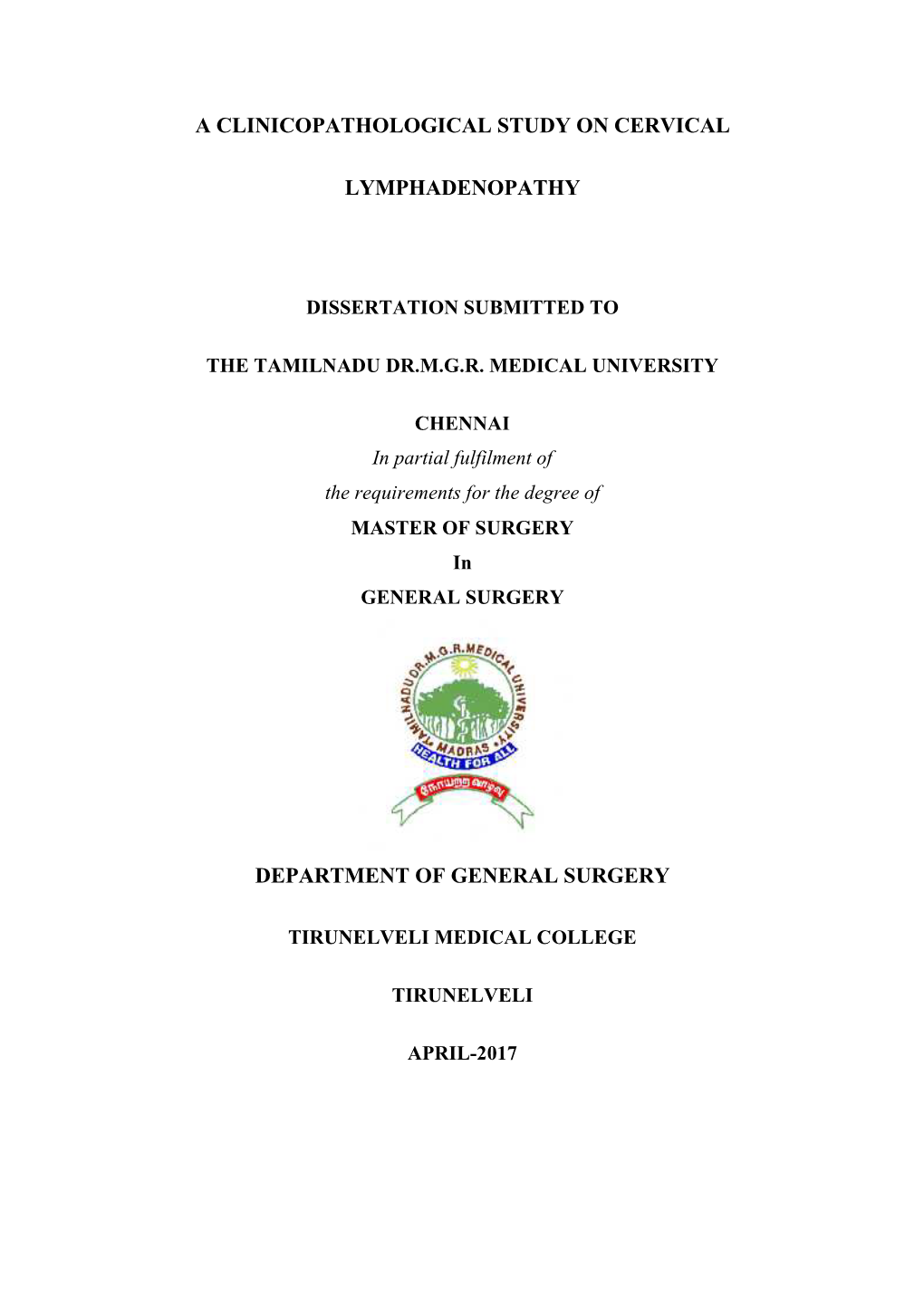 A Clinicopathological Study on Cervical