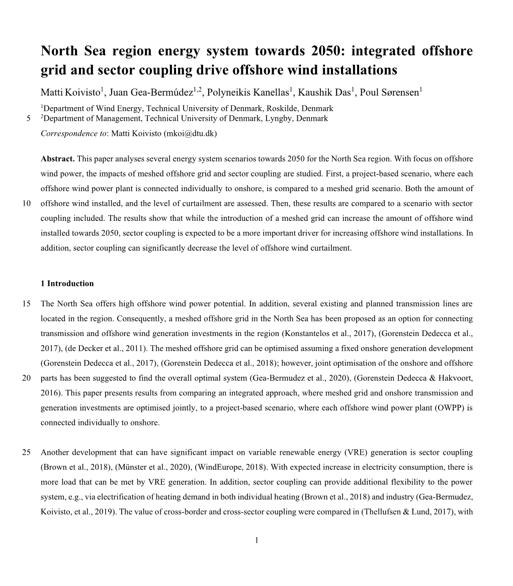 North Sea Region Energy System Towards 2050: Integrated Offshore Grid and Sector Coupling Drive Offshore Wind Installations