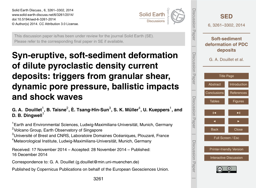 Soft-Sediment Deformation of PDC Deposits