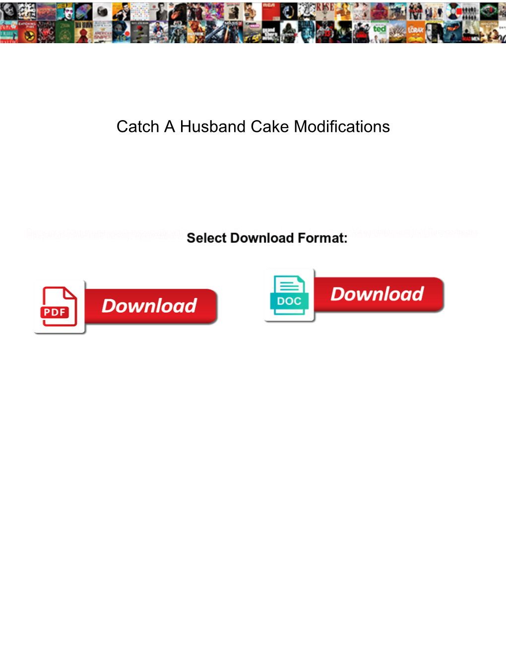 Catch a Husband Cake Modifications