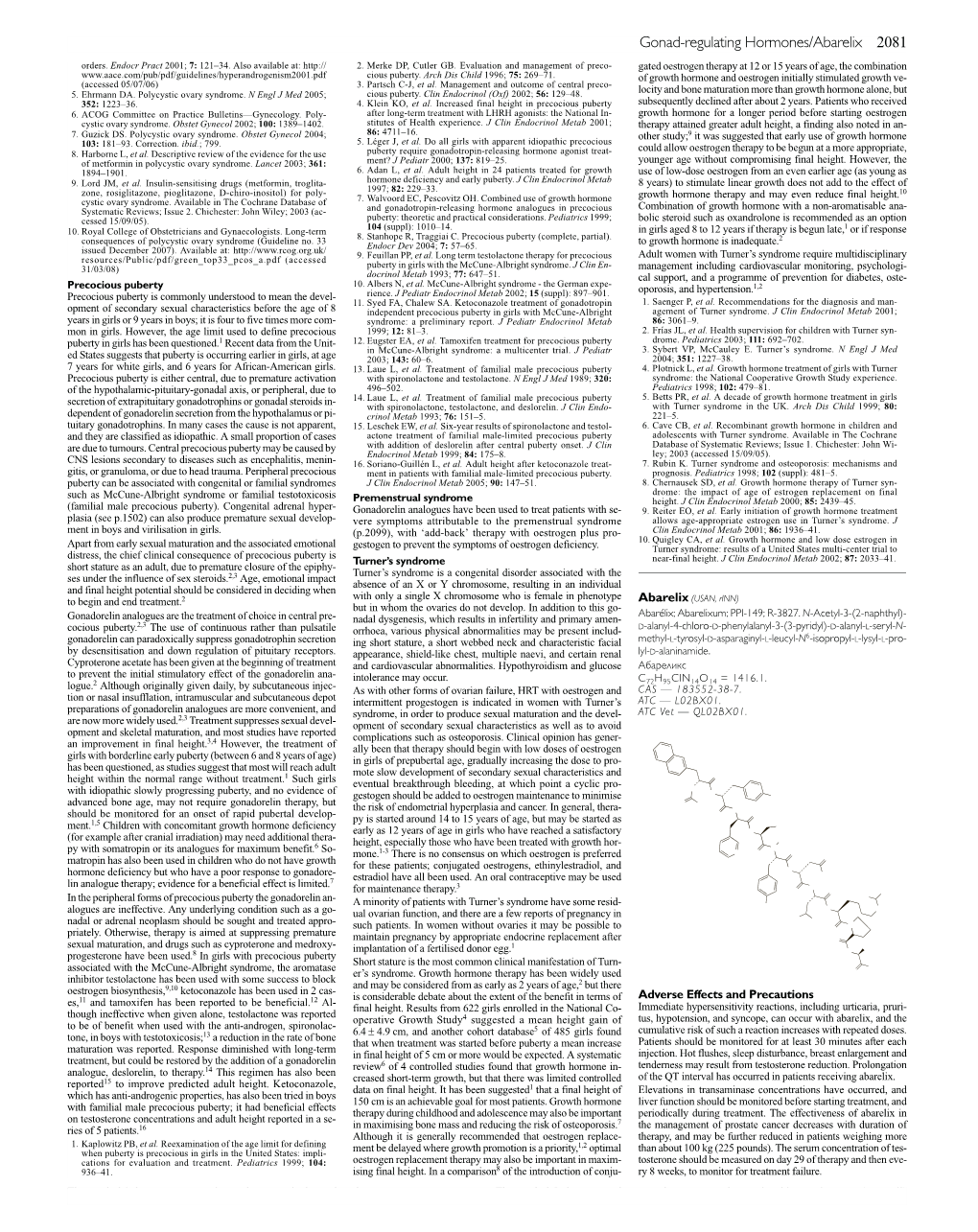 Gonad-Regulating Hormones/Abarelix 2081 Orders