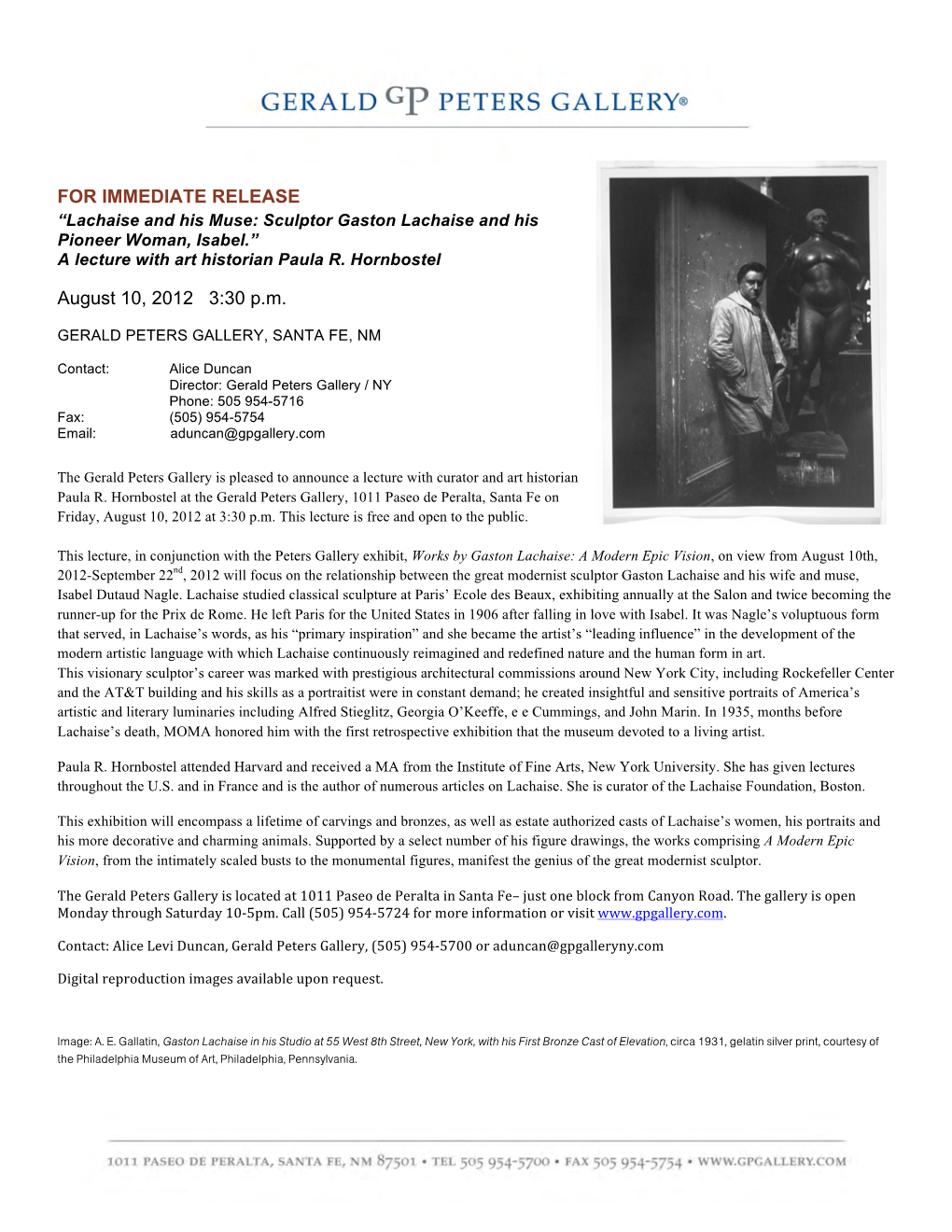 1 for IMMEDIATE RELEASE August 10, 2012 3:30 P.M