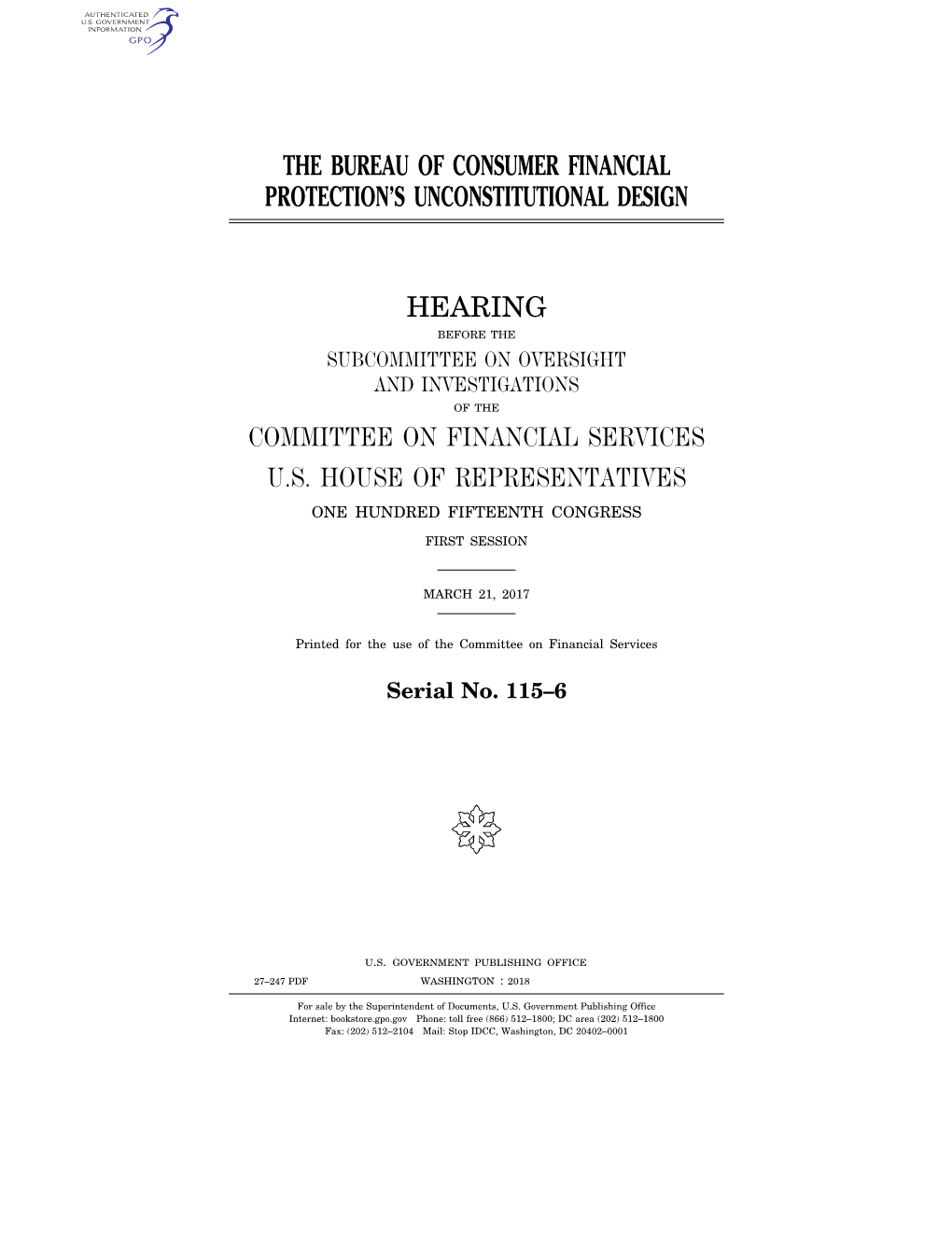 The Bureau of Consumer Financial Protection's Unconstitutional Design