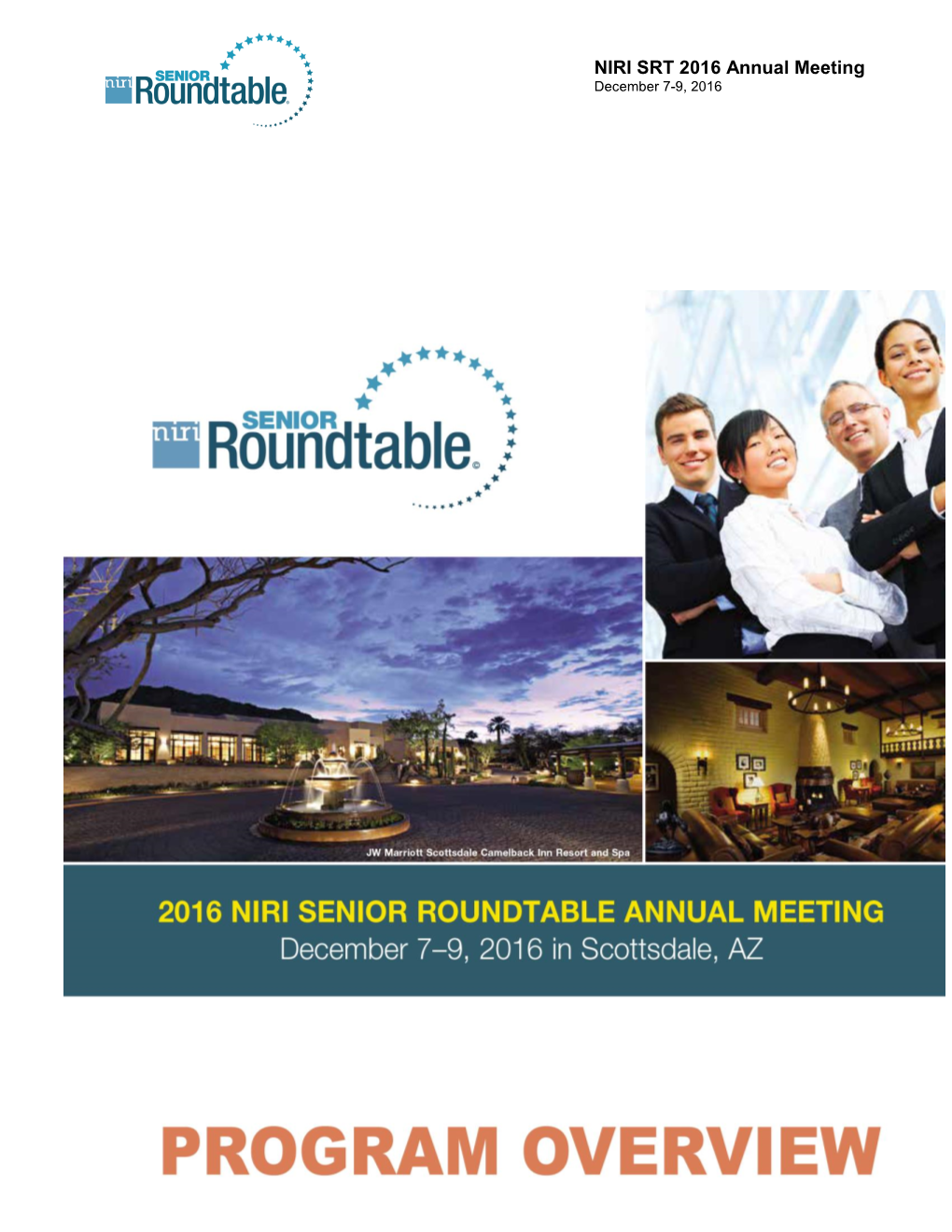 NIRI SRT 2016 Annual Meeting December 7-9, 2016