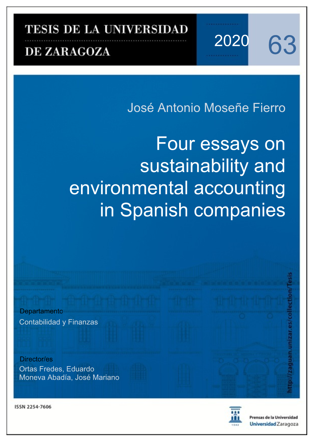 Four Essays on Sustainability and Environmental Accounting in Spanish Companies