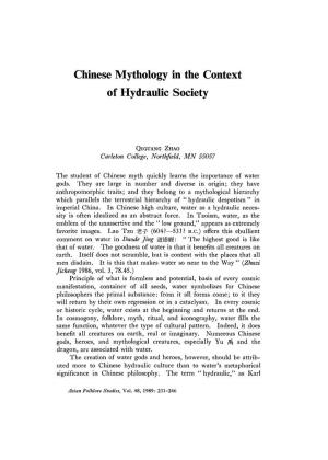 Chinese Mythology in the Context of Hydraulic Society