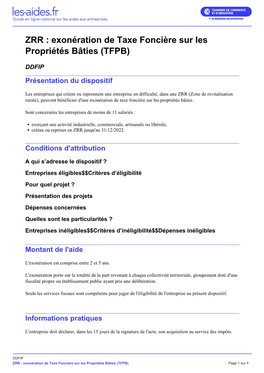 DDFIP Présentation Du Dispositif