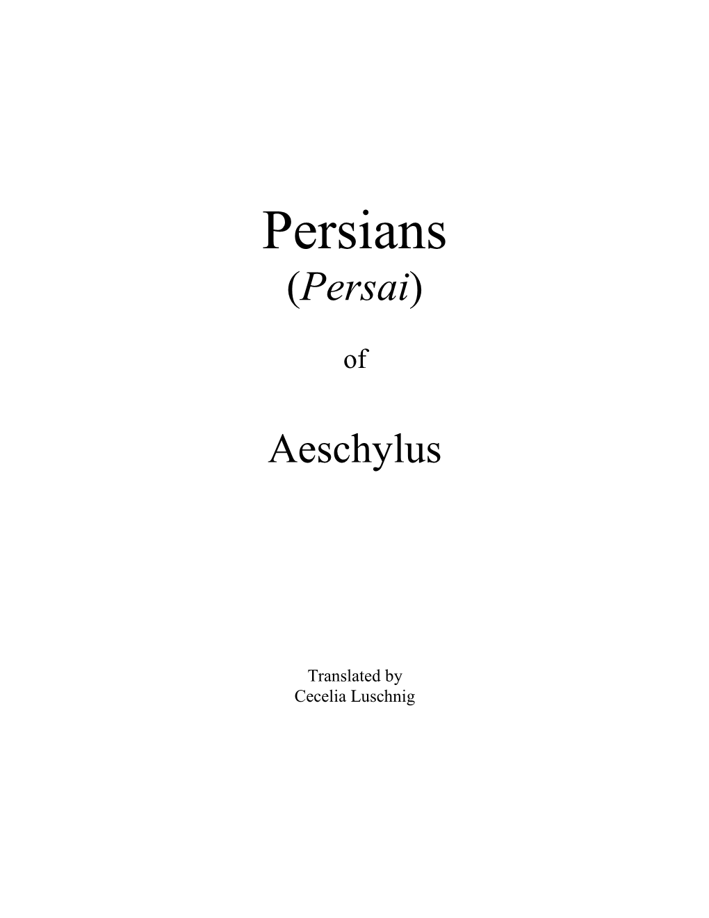 Persians (Persai)