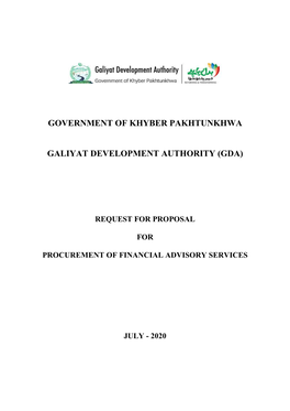 Government of Khyber Pakhtunkhwa Galiyat Development Authority (Gda)