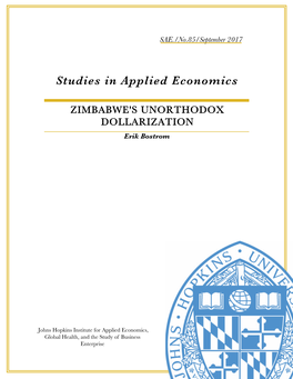 ZIMBABWE's UNORTHODOX DOLLARIZATION Erik Bostrom