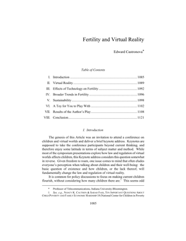 Fertility and Virtual Reality