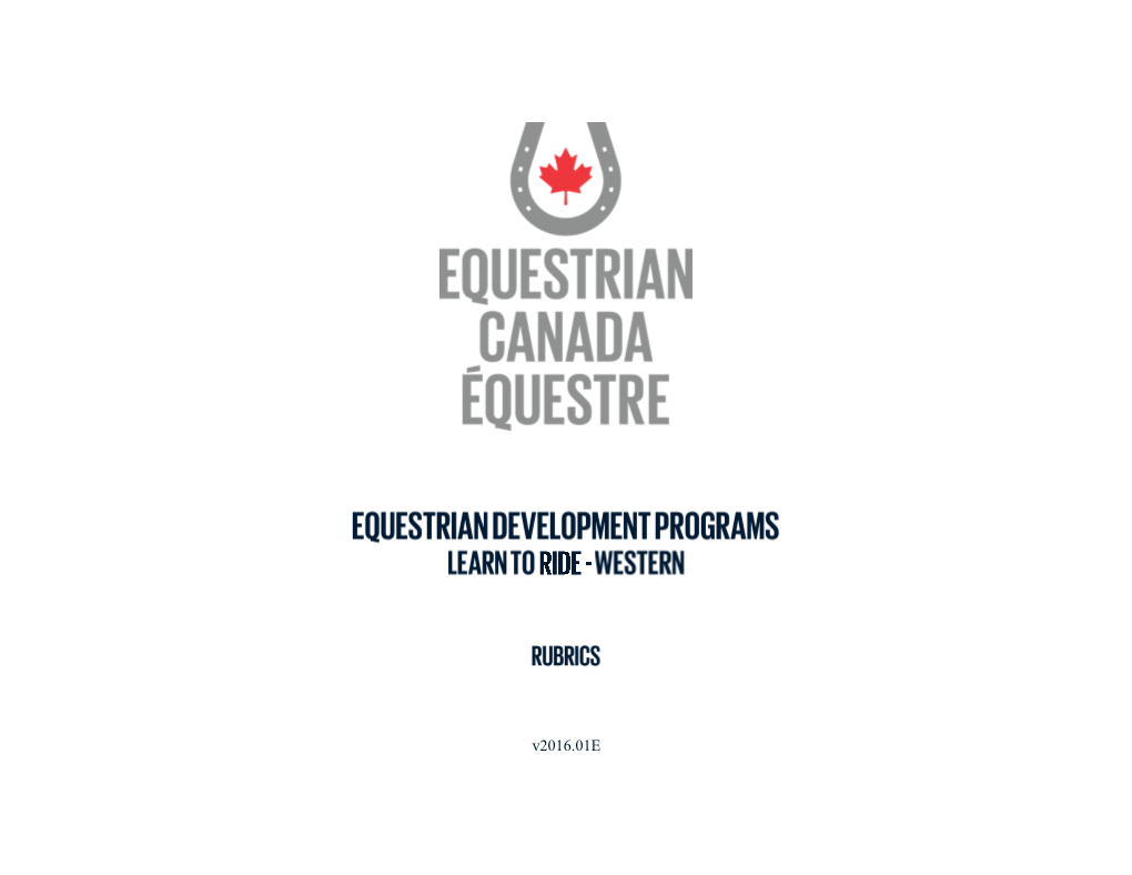 Western Rider Rubrics 1-4 & Intermediate Rider Program Rubrics