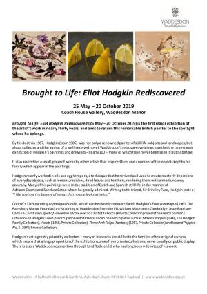 Eliot Hodgkin Rediscovered