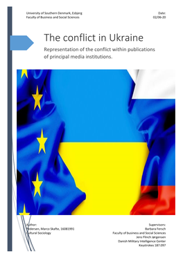 The Conflict in Ukraine Representation of the Conflict Within Publications of Principal Media Institutions