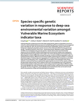 Species-Specific Genetic Variation in Response to Deep-Sea