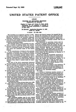 UNITED STATES PATENT of FICE 1926,642 PROCESS of OBTAINING REACTION PRODUCTS of RETENE Charles O