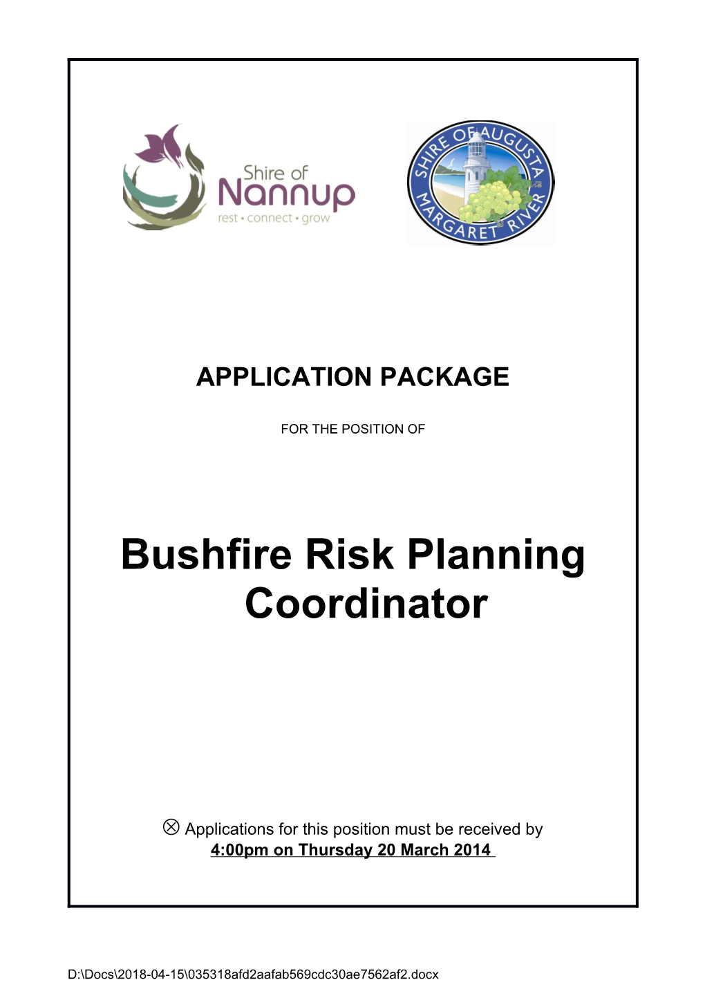 Bushfire Risk Planning Coordinator s1