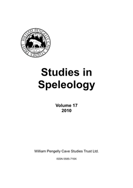 Studies in Speleology