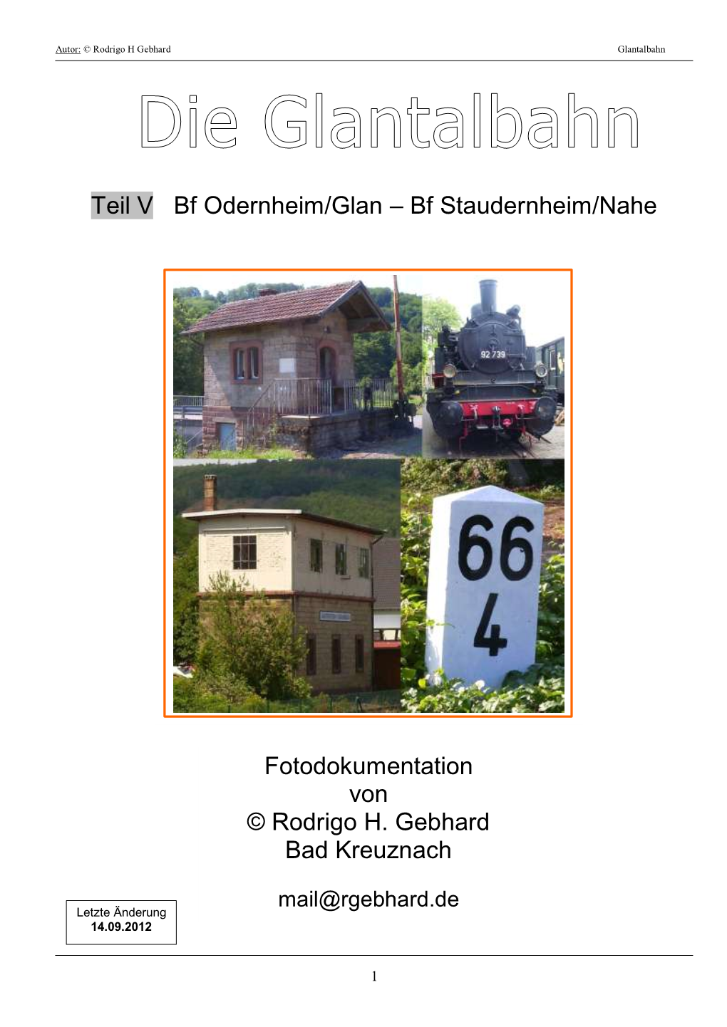 Teil V Bf Odernheim/Glan – Bf Staudernheim/Nahe