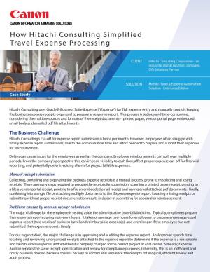 How Hitachi Consulting Simplified Travel Expense Processing