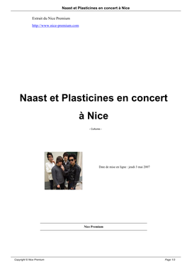 Naast Et Plasticines En Concert À Nice
