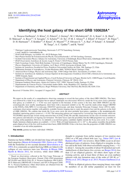 Identifying the Host Galaxy of the Short GRB 100628A⋆