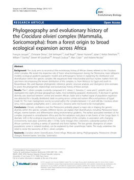 Phylogeography and Evolutionary History of The