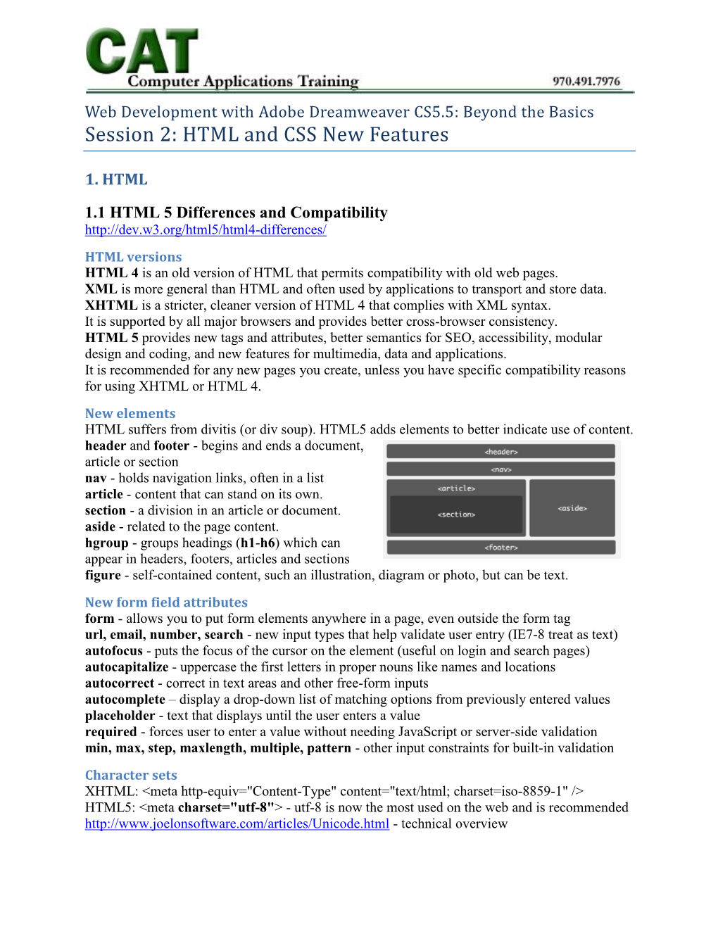 Web Development with Adobe Dreamweaver CS5.5: Beyond the Basics Session 2: HTML and CSS New Features