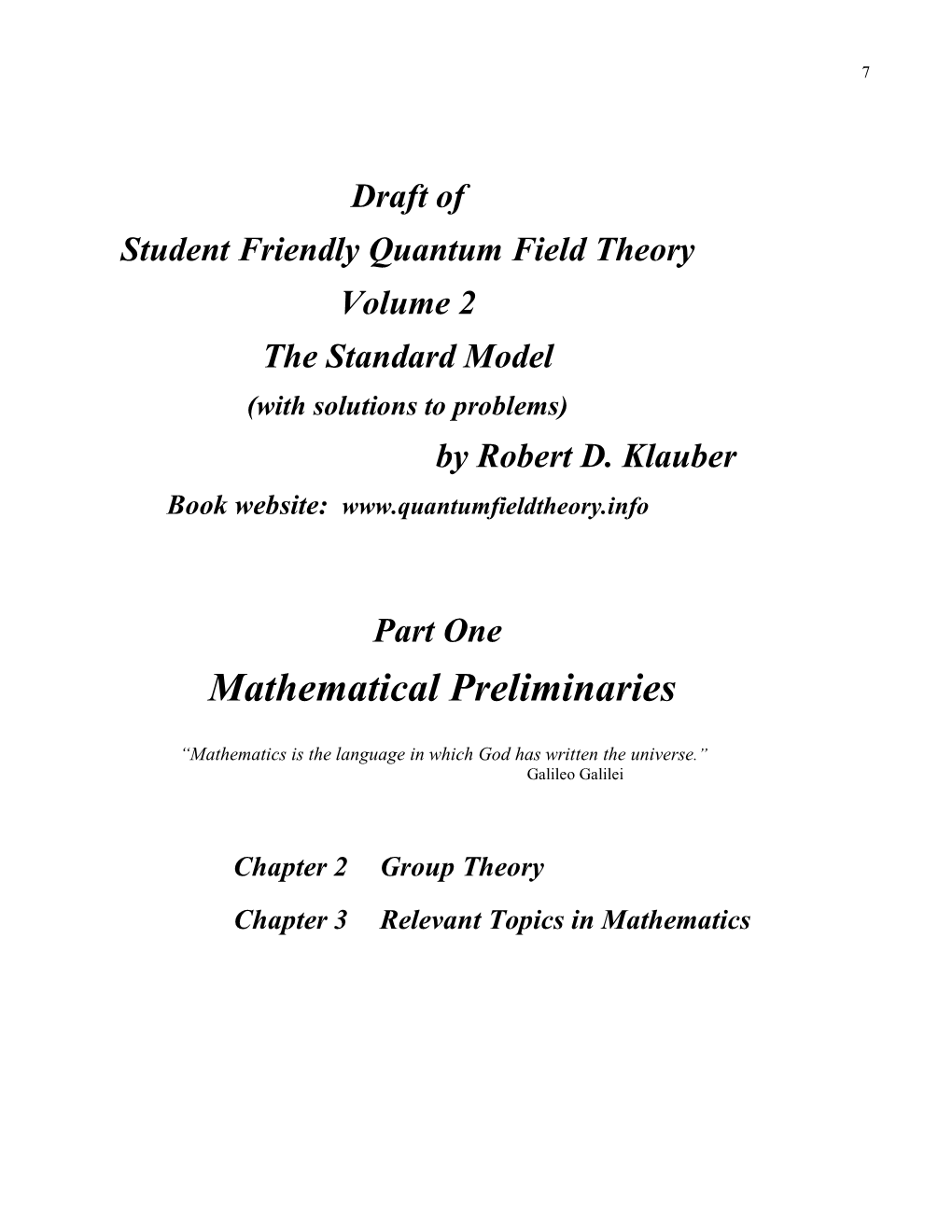 Mathematical Preliminaries