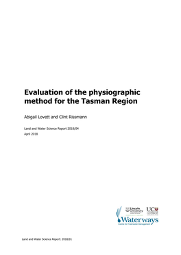 Evaluation of the Physiographic Method for the Tasman Region