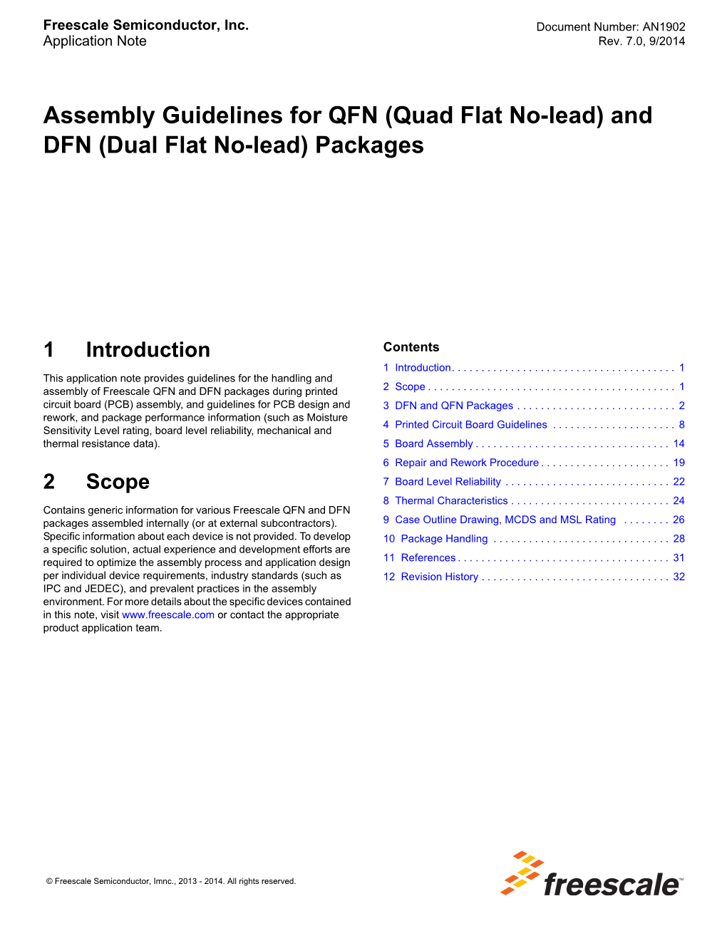 AN1902, Assembly Guidelines for QFN (Quad Flat No-Lead) And