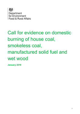 Domestic Burning of House Coal, Smokeless Coal, Manufactured Solid Fuel and Wet Wood