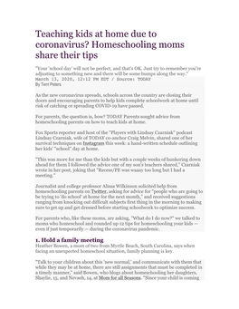 Teaching Kids at Home Due to Coronavirus? Homeschooling Moms Share Their Tips
