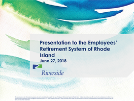 Presentation to the Employees' Retirement System of Rhode Island
