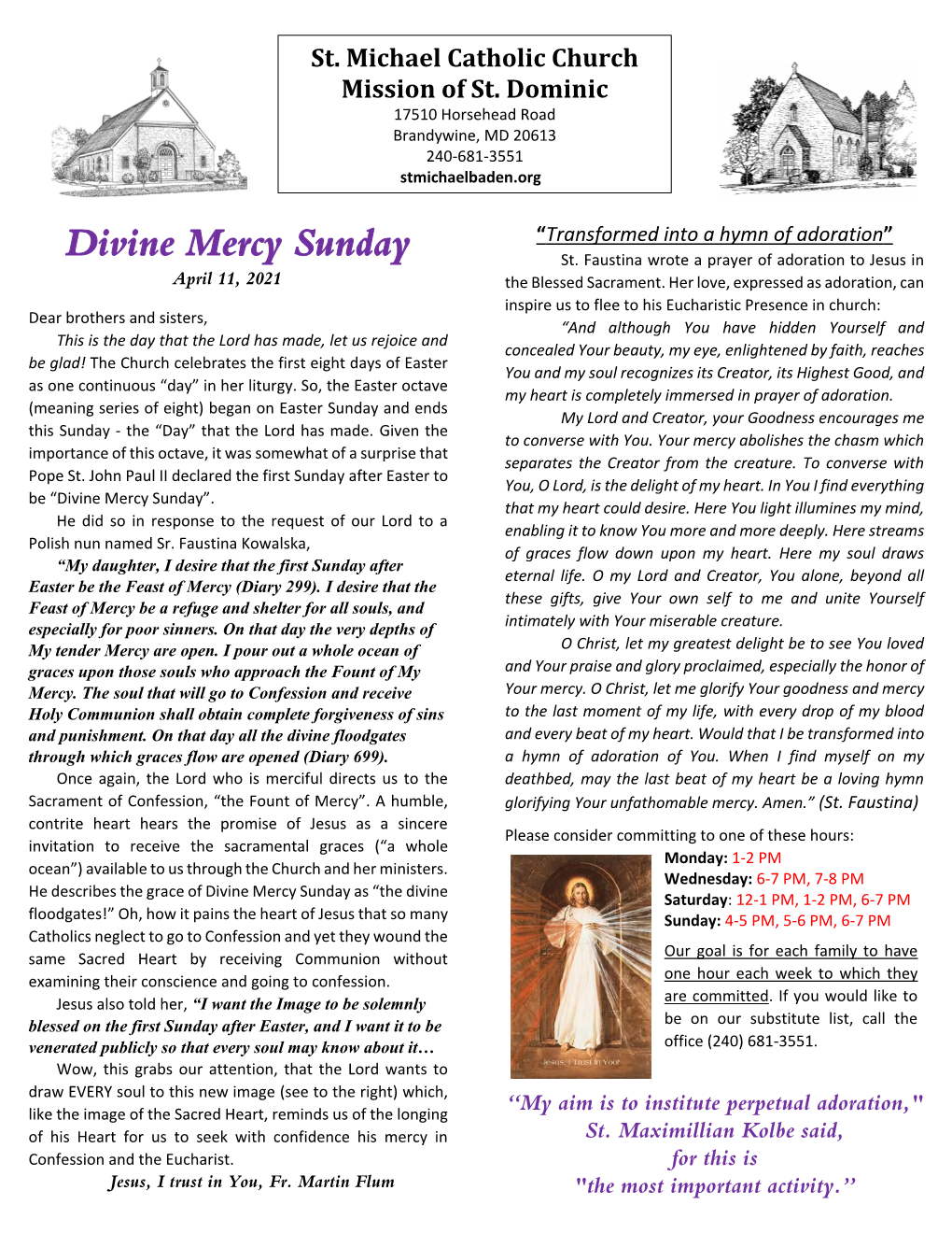 Divine Mercy Sunday St
