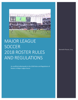Major League Soccer 2018 Roster Rules and Regulations